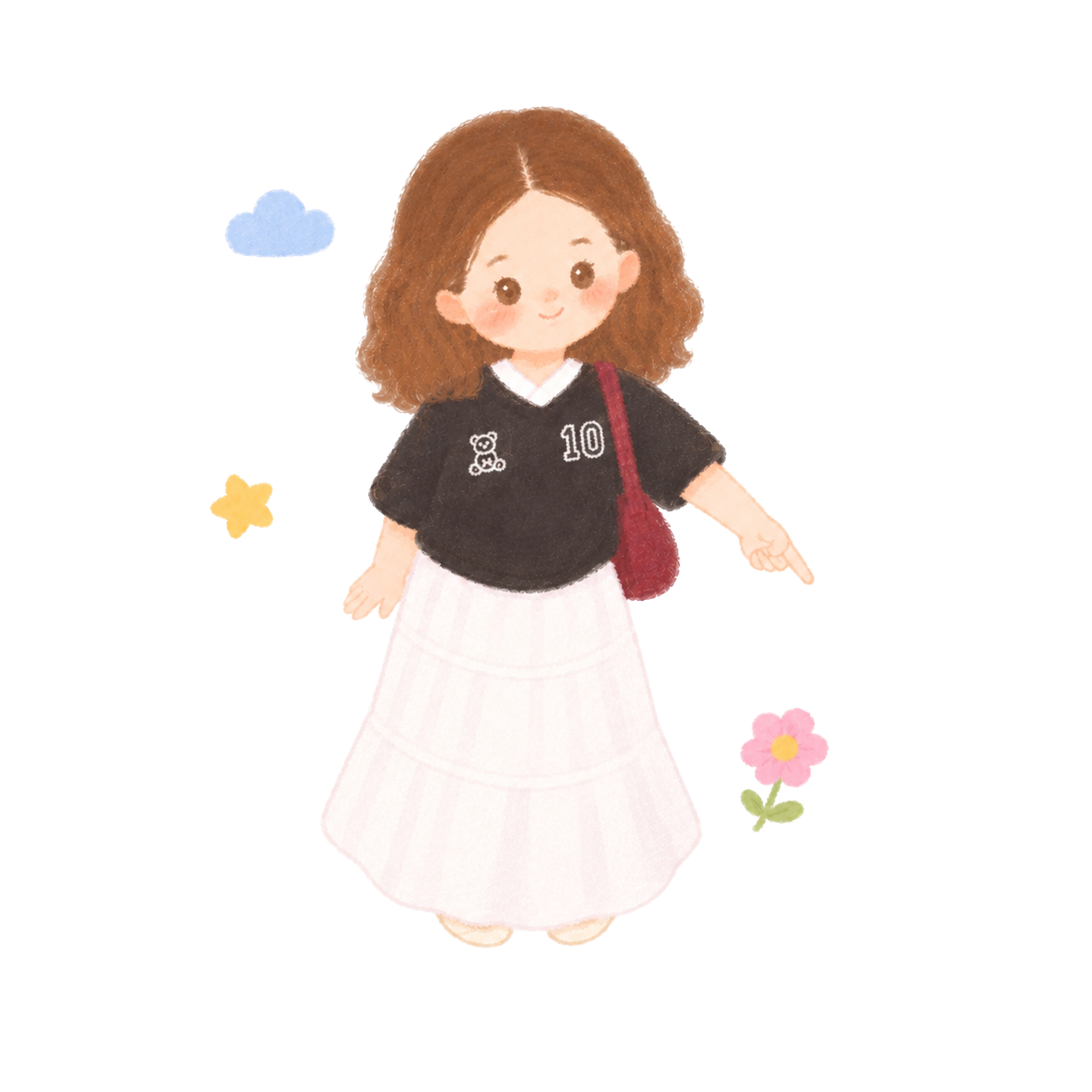 Illustration de Sophia qui pointe vers les projets