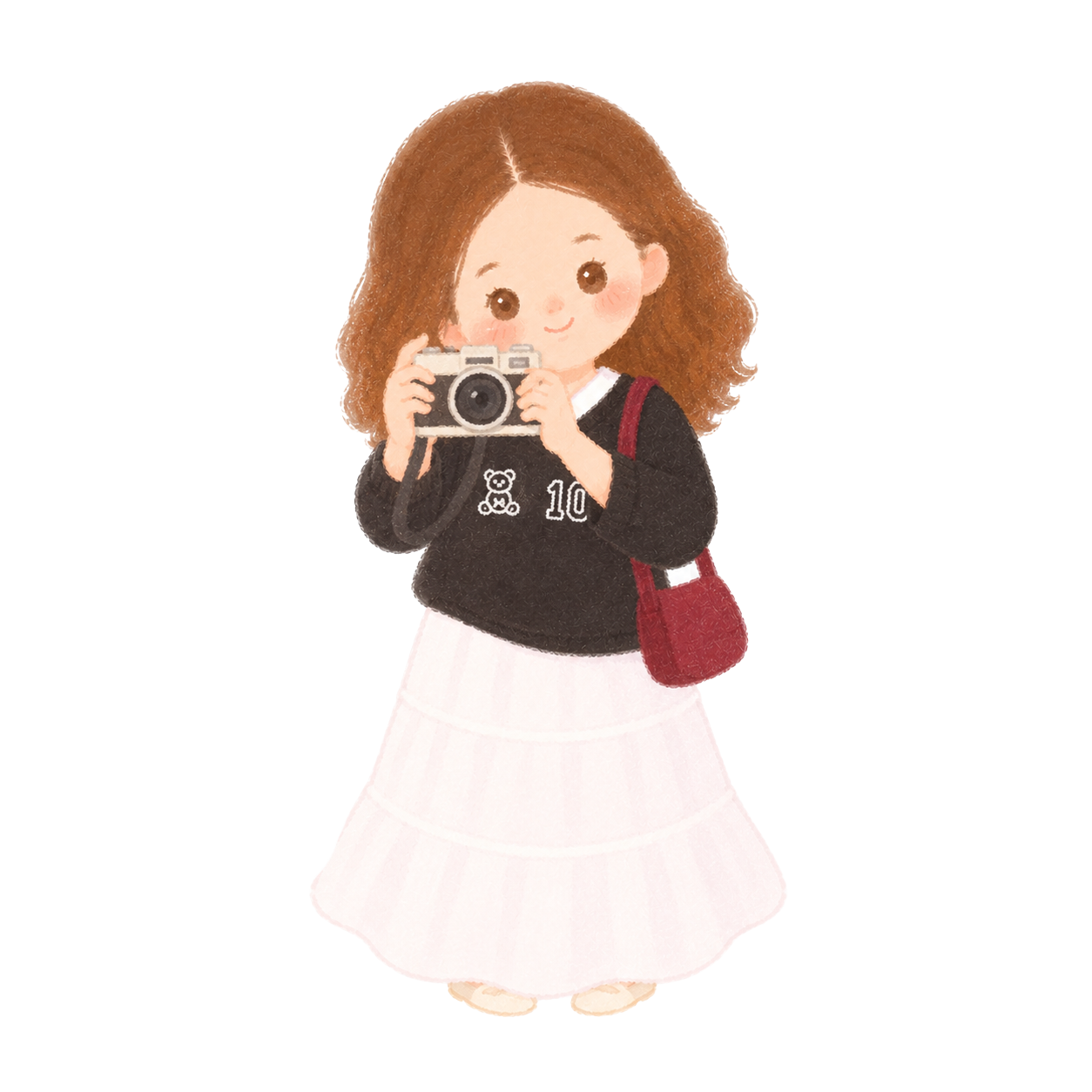 Illustration de Sophia avec un appareil photo
